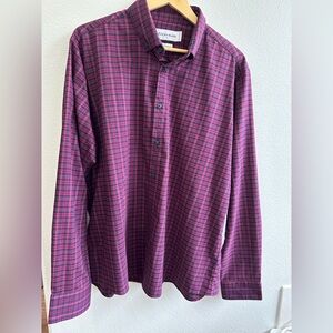 Mizzen & Main - Wallace Red Navy Plaid Flannel Classic Fit XL